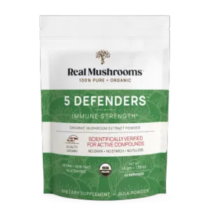 5 Defenders Mushroom Extract Powder 45g by Real Mushrooms