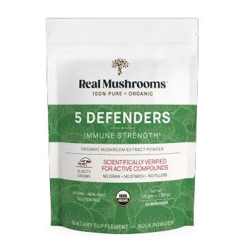 5 Defenders Mushroom Extract Powder 45g by Real Mushrooms