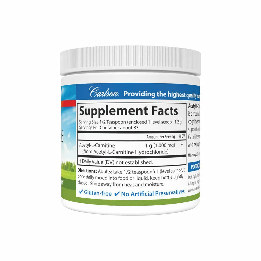 Acetyl L-Carnitine Powder 100 g by Carlson Labs