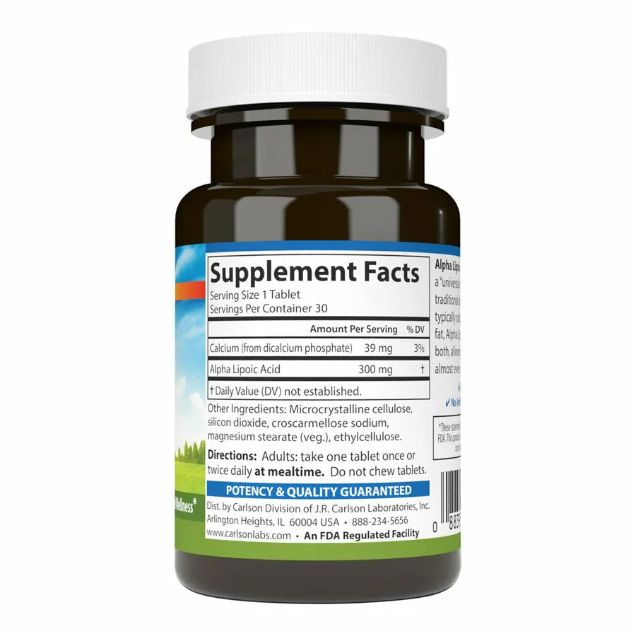Alpha Lipoic Acid 300 mg 90 tabs by Carlson Labs