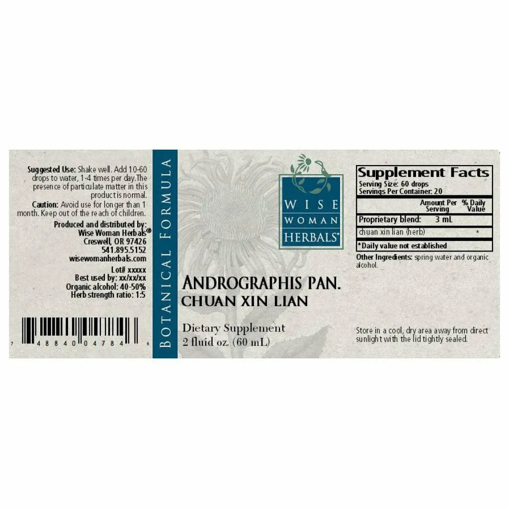 Andrographis (chuan xin lian) 2 oz by Wise Woman Herbals