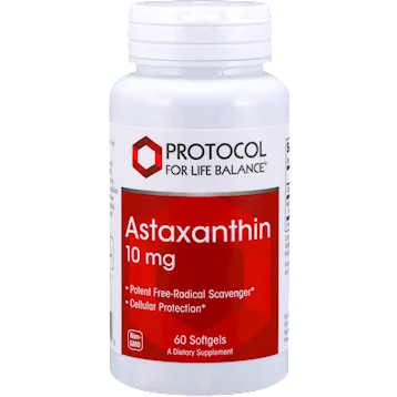 Astaxanthin 10mg 60 gels by Protocol For Life Balance