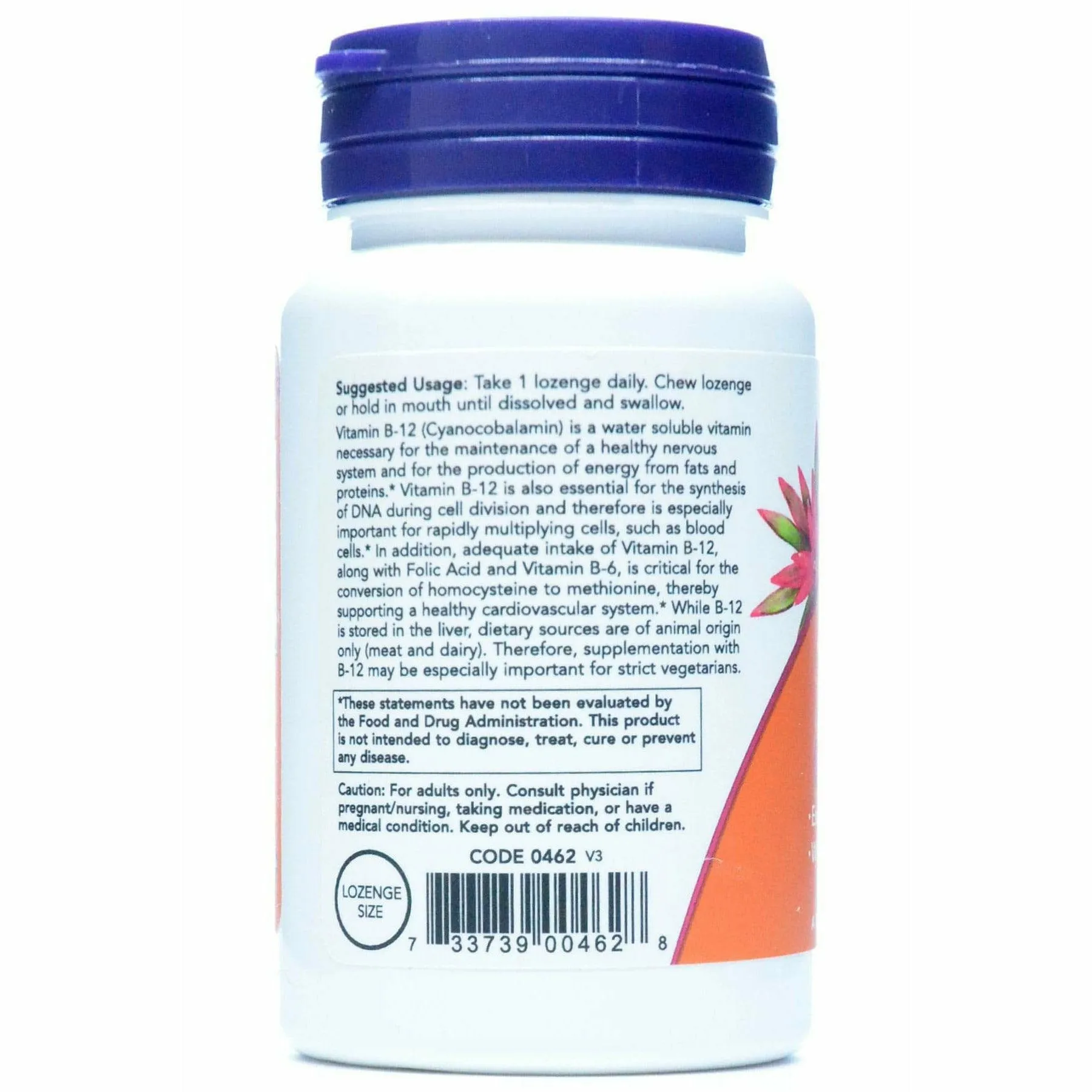 B-12 5000 mcg 60 loz by NOW