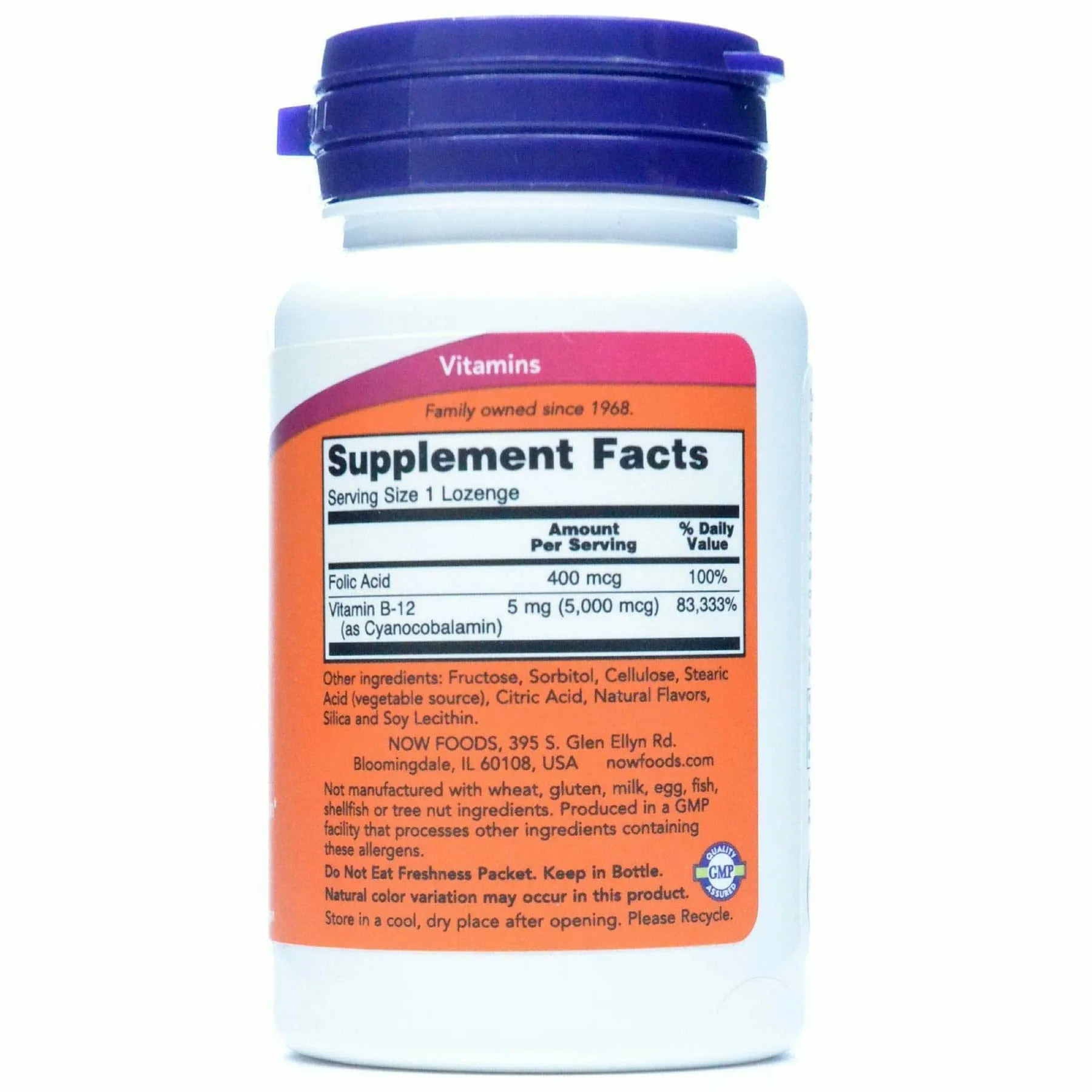 B-12 5000 mcg 60 loz by NOW