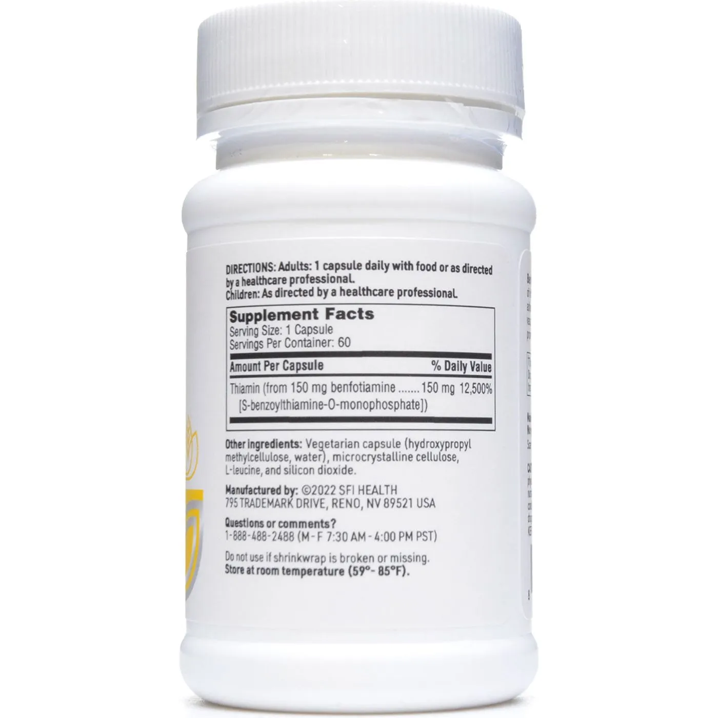 Benfotiamine 60 Caps by Klaire Labs/SFI Health