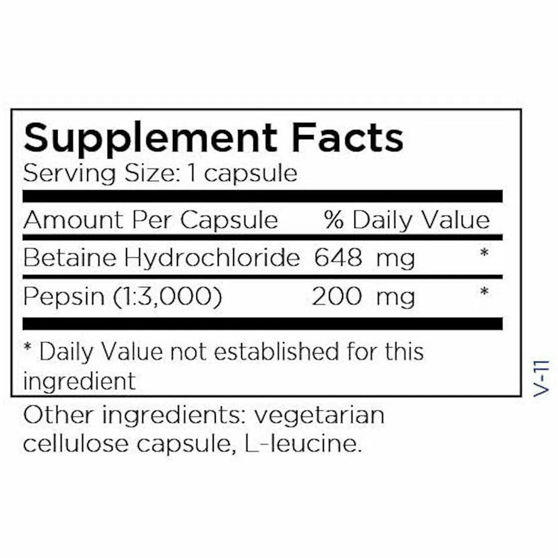 Betaine HCl w/ Pepsin 100 caps by Metabolic Maintenance
