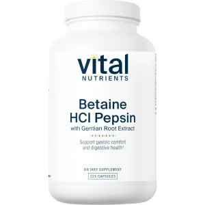 Betaine HCL w/Pepsin & Gentian 225 caps by Vital Nutrients