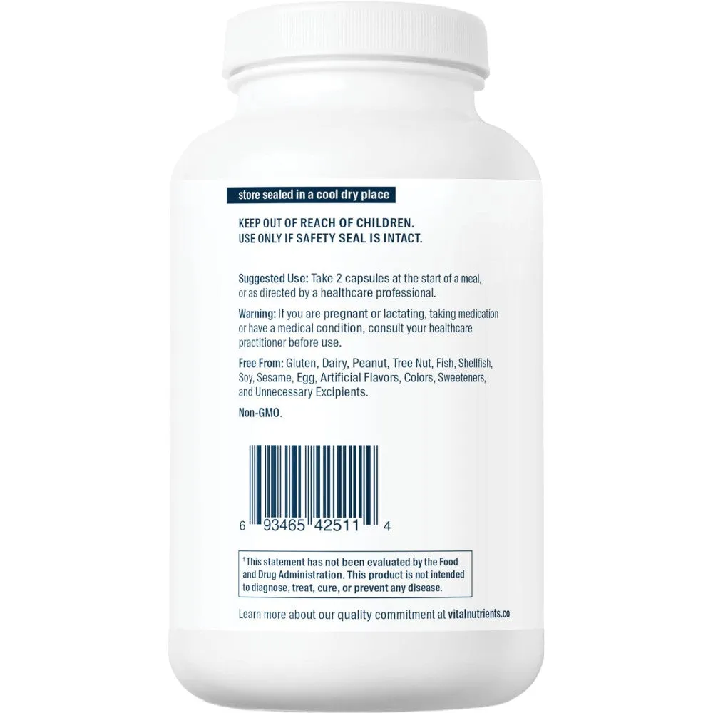 Betaine HCL w/Pepsin & Gentian 225 caps by Vital Nutrients