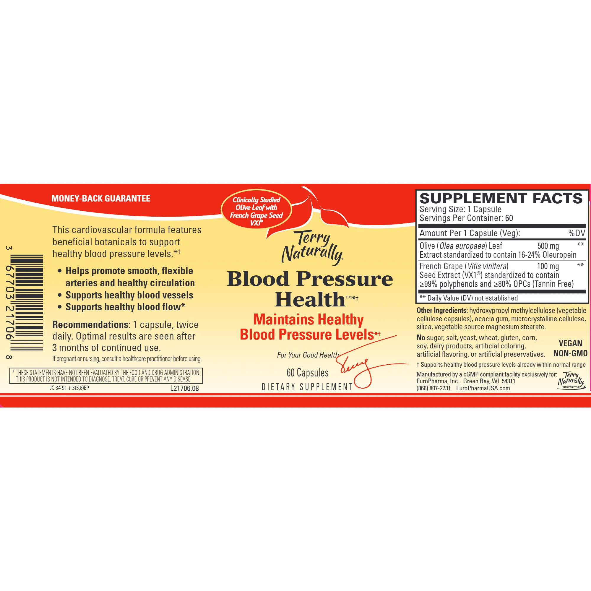 Blood Pressure Health 60 caps by Terry Naturally