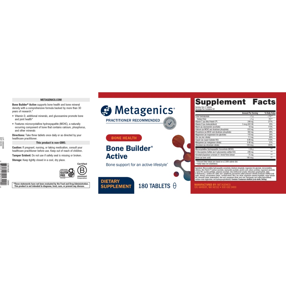 Bone Builder Active 180 Tablets by Metagenics