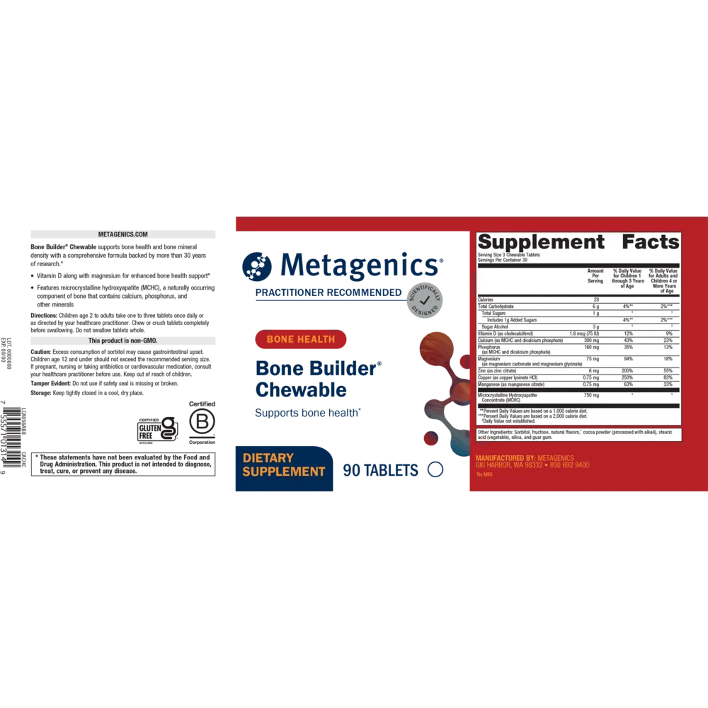 Bone Builder Chewable 90 Chewable Tablets by Metagenics