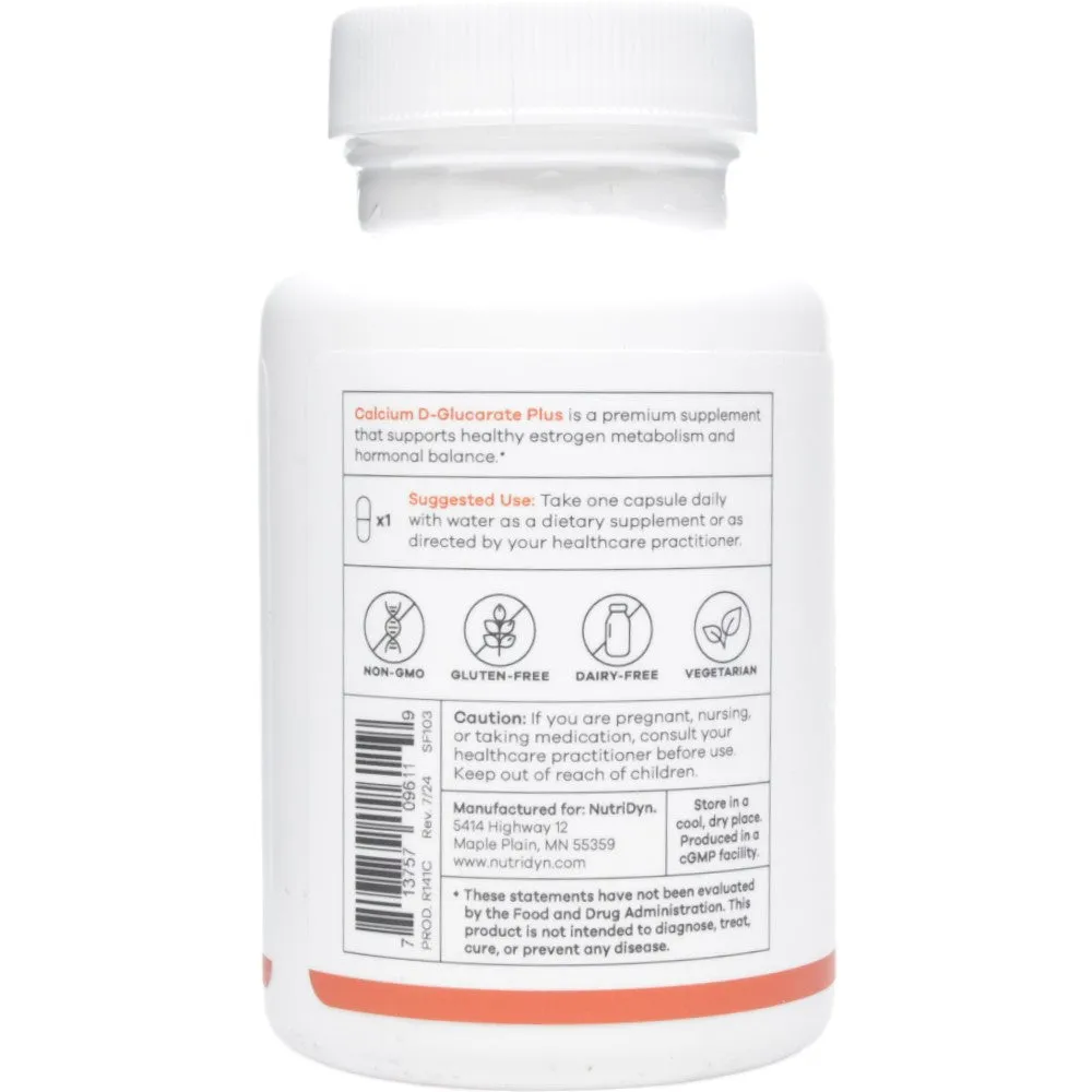 Calcium D-Glucarate Plus 60 Capsules by Nutri-Dyn