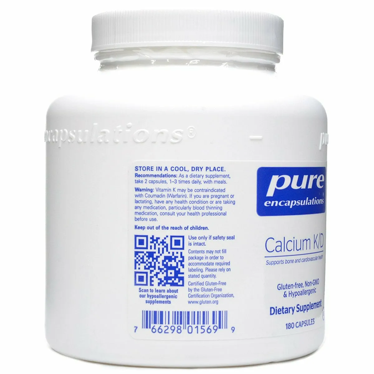 Calcium K/D 180 caps by Pure Encapsulations