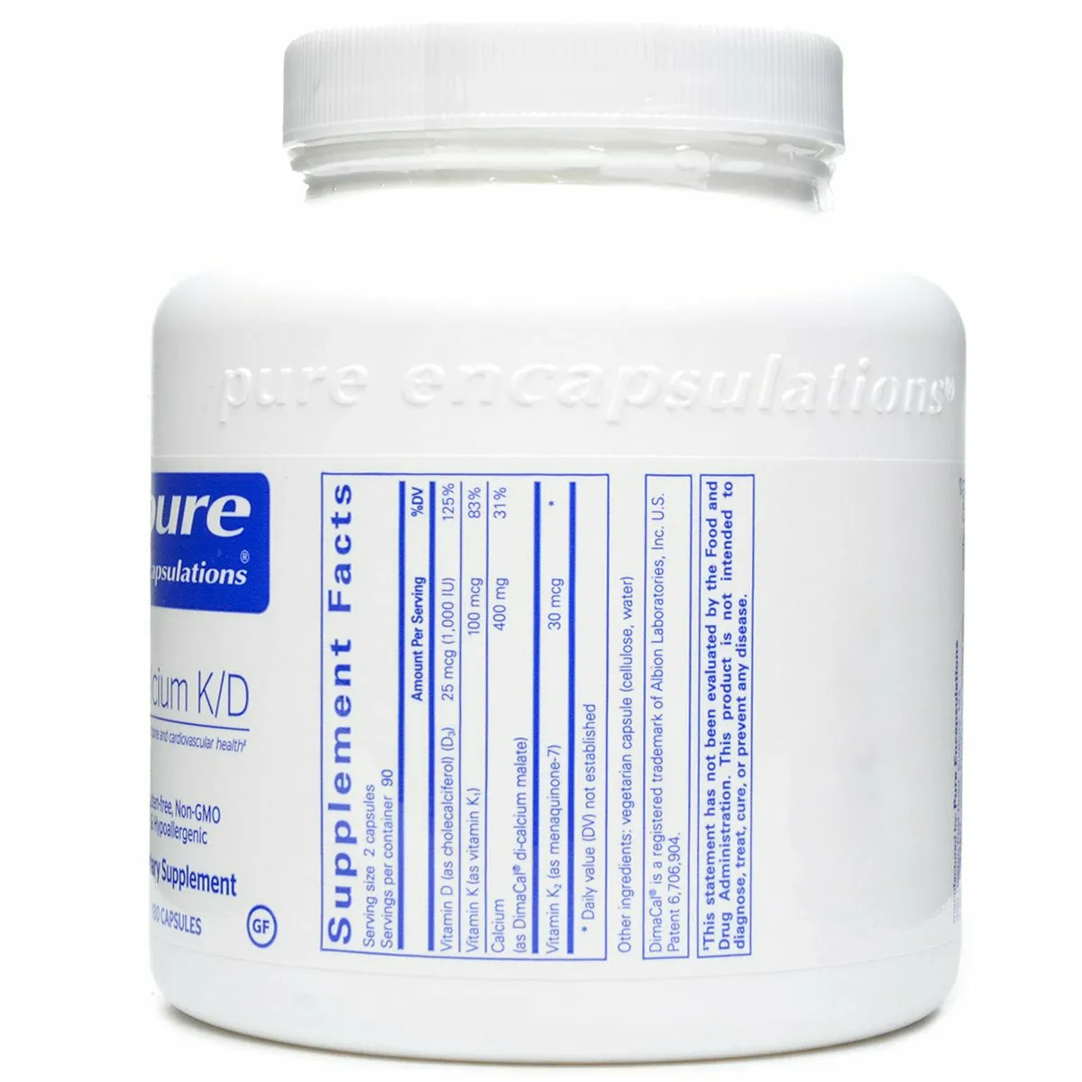 Calcium K/D 180 caps by Pure Encapsulations