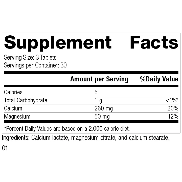 Calcium Lactate. 90 Tablets