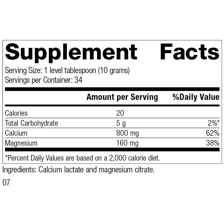 Calcium Lactate Powder. 12 oz (340 g)