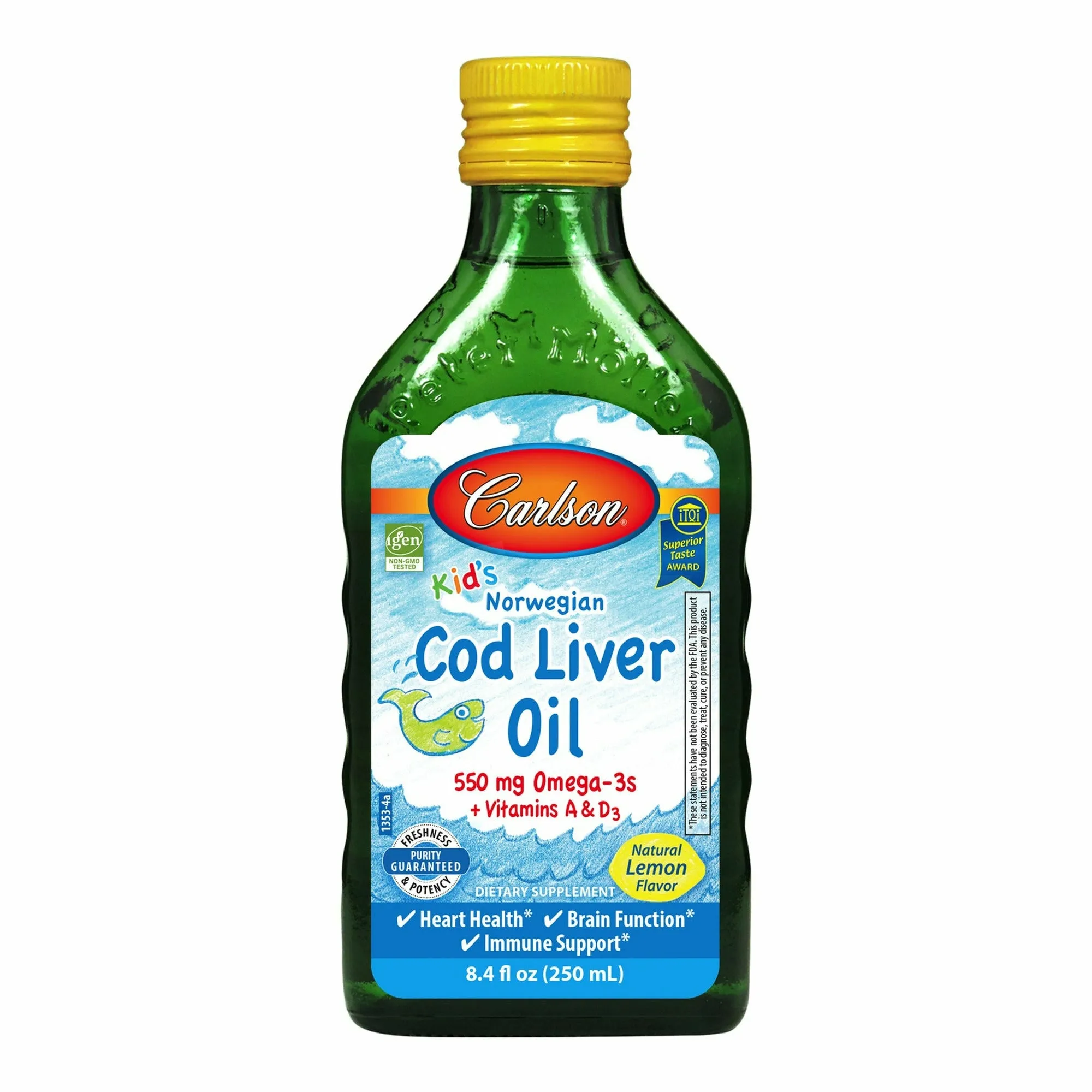 Carlson Kids Cod Liver Oil Lemon 250 ml by Carlson Labs
