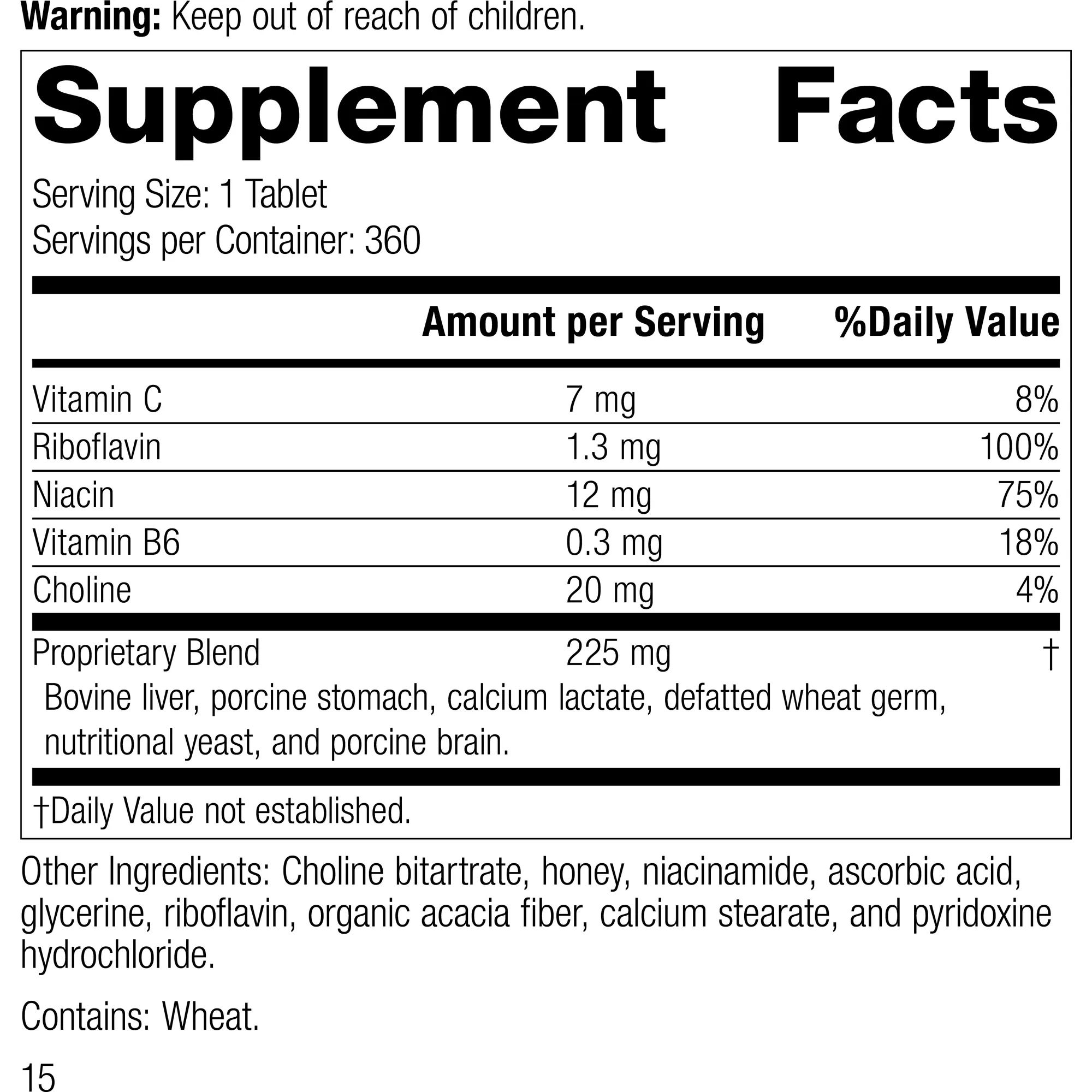 Cataplex B2. 360 Tablets