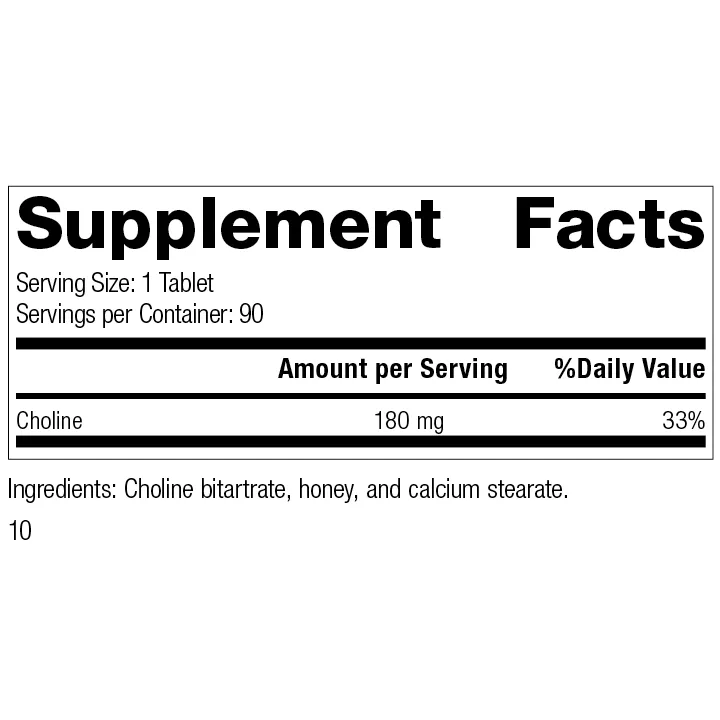 Choline. 90 Tablets