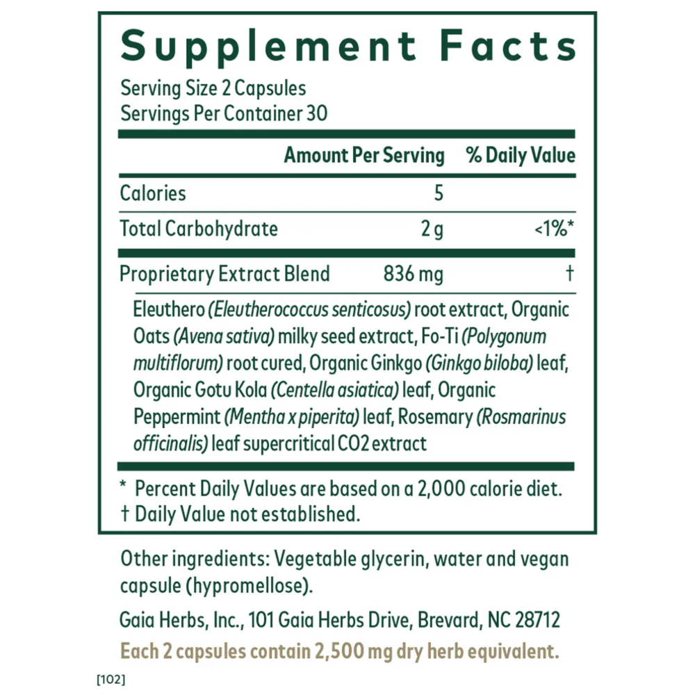 Cognitive Formula 60 liquid phyto-caps by Gaia Herbs Pro