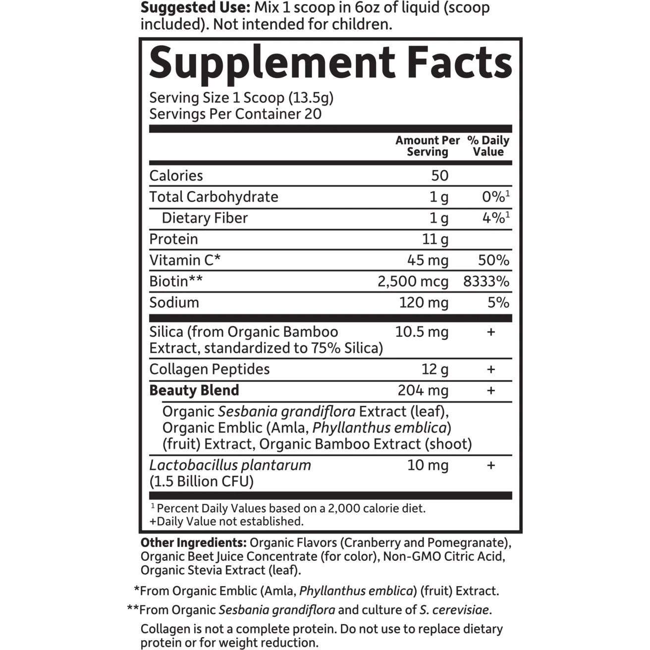 Collagen Beauty Cranberry Pomegranate 20 servings by Garden Of Life