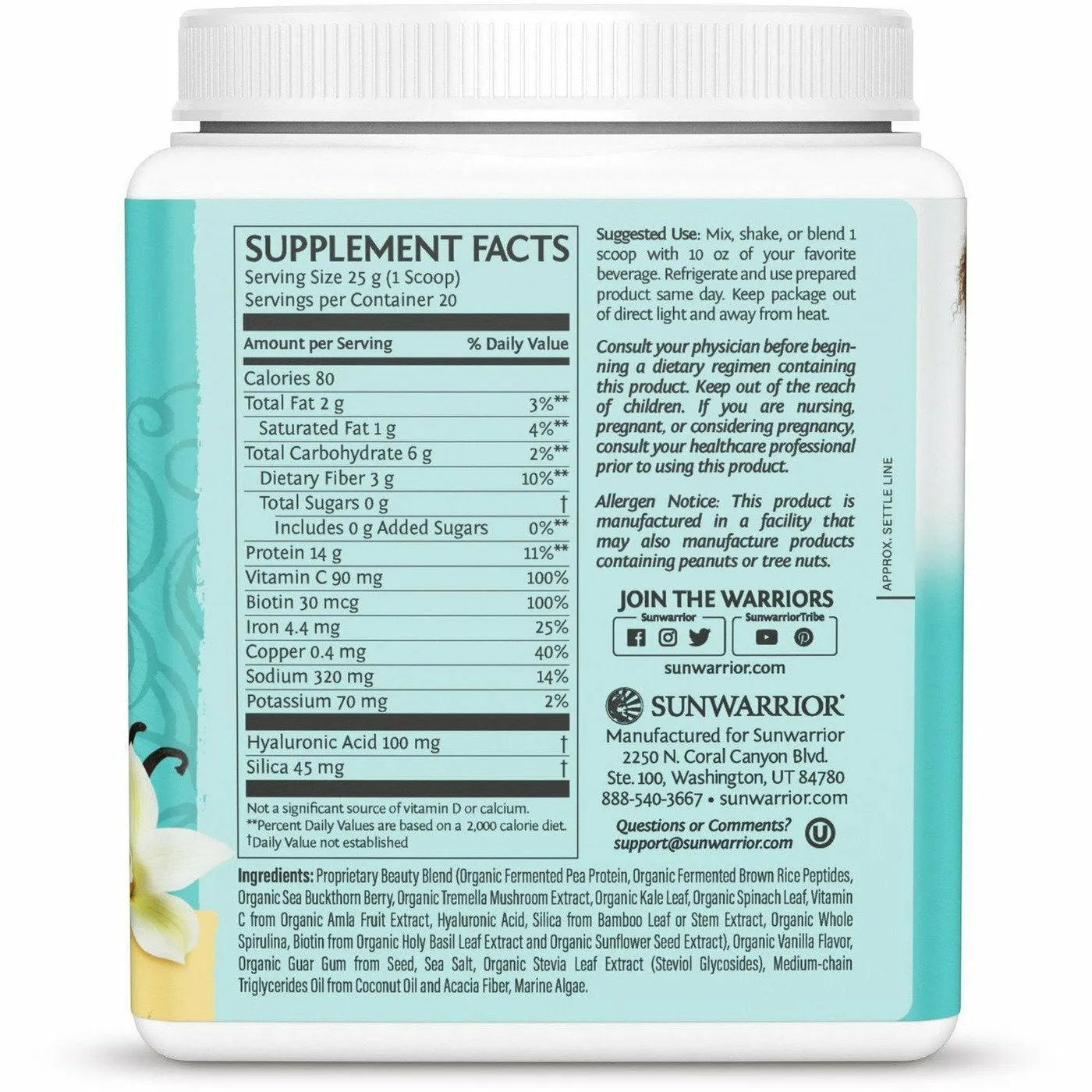 Collagen Plant Based 20 servings By Sunwarrior