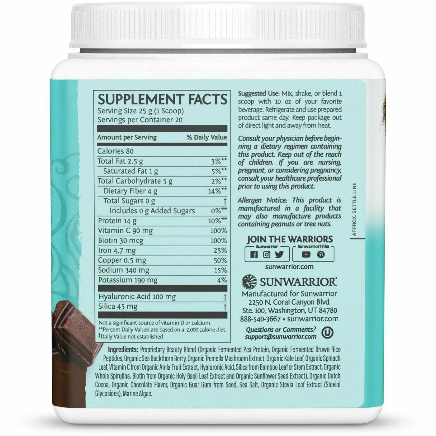 Collagen Plant Based 20 servings By Sunwarrior