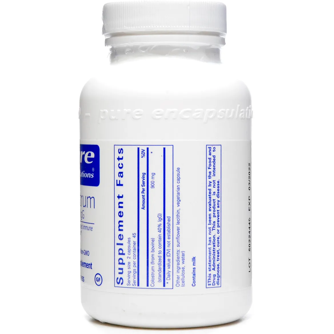 Colostrum 40% IgG 450 mg by Pure Encapsulations