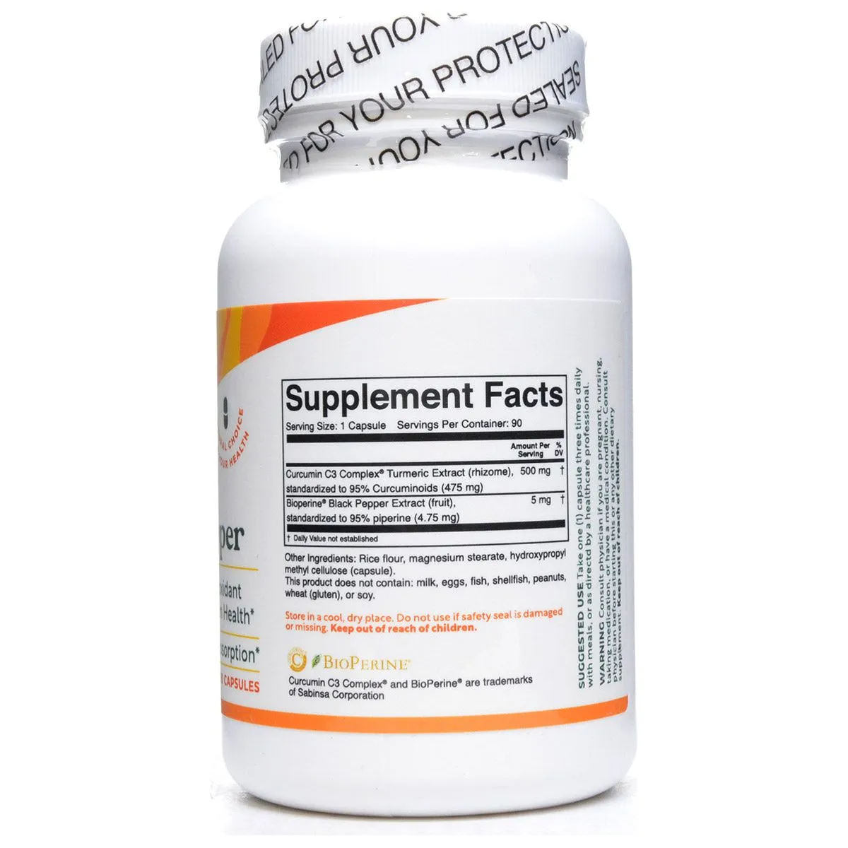 Curcumin & Black Pepper 500 mg 90 caps by BioActive Nutrients