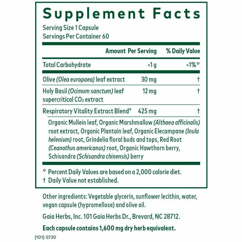Daily Lung Formula 60 liquid phyto-caps by Gaia Herbs Pro