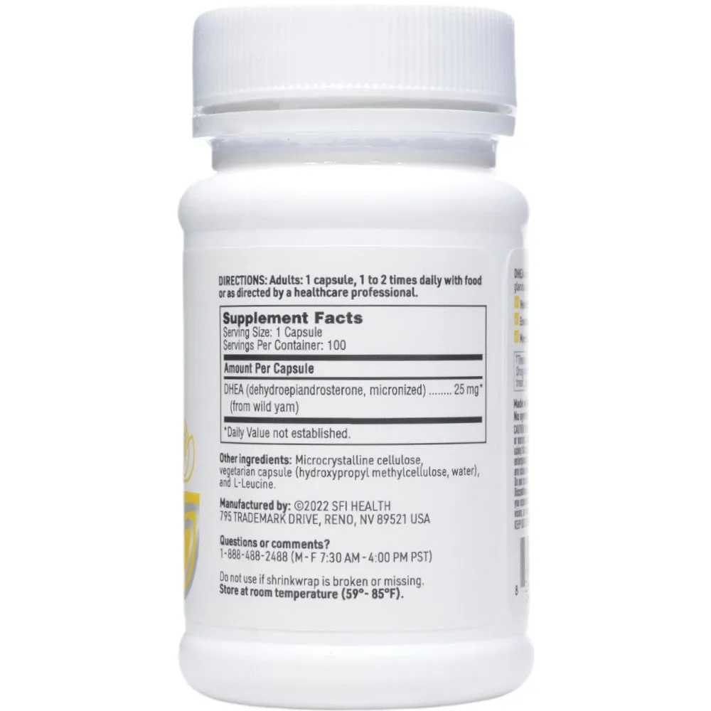 DHEA 25 mg 100 caps By Klaire Labs/SFI Health