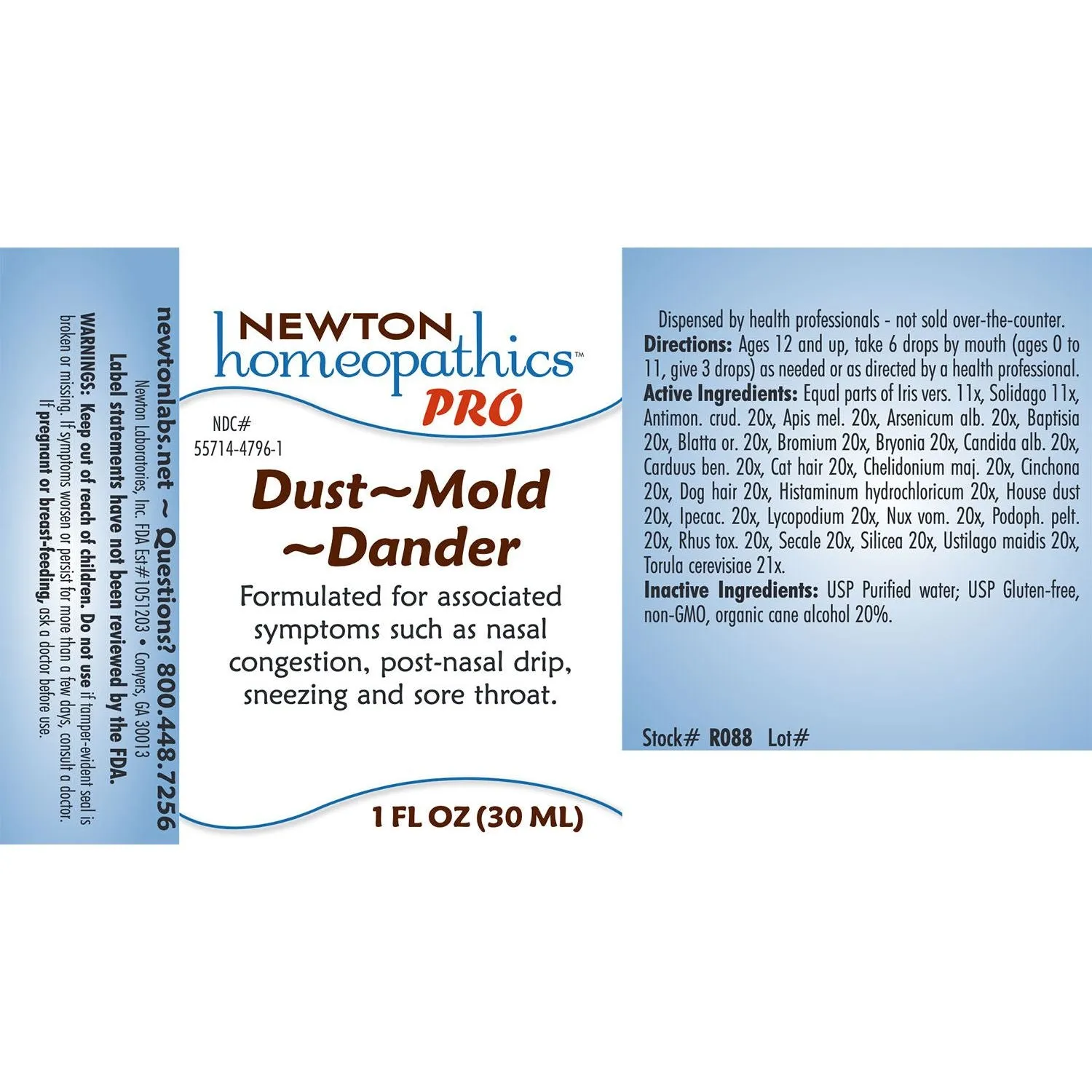 Dust Mold Dander 1 fl oz by Newton Homeopathics Pro