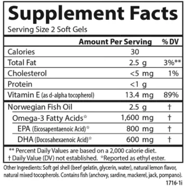 Elite Omega-3 Gems 1600 mg 90 softgels by Carlson Labs