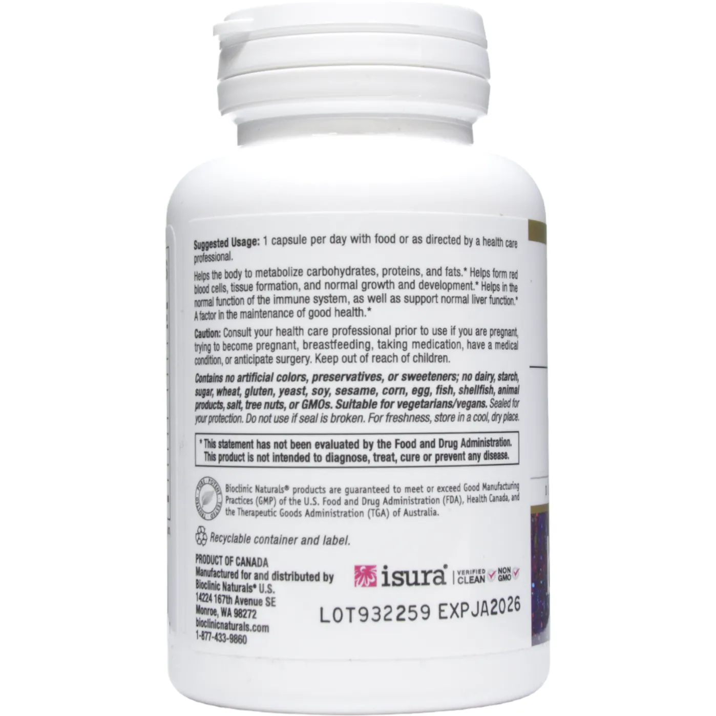 Enhanced B Complex 60 caps by Bioclinic Naturals