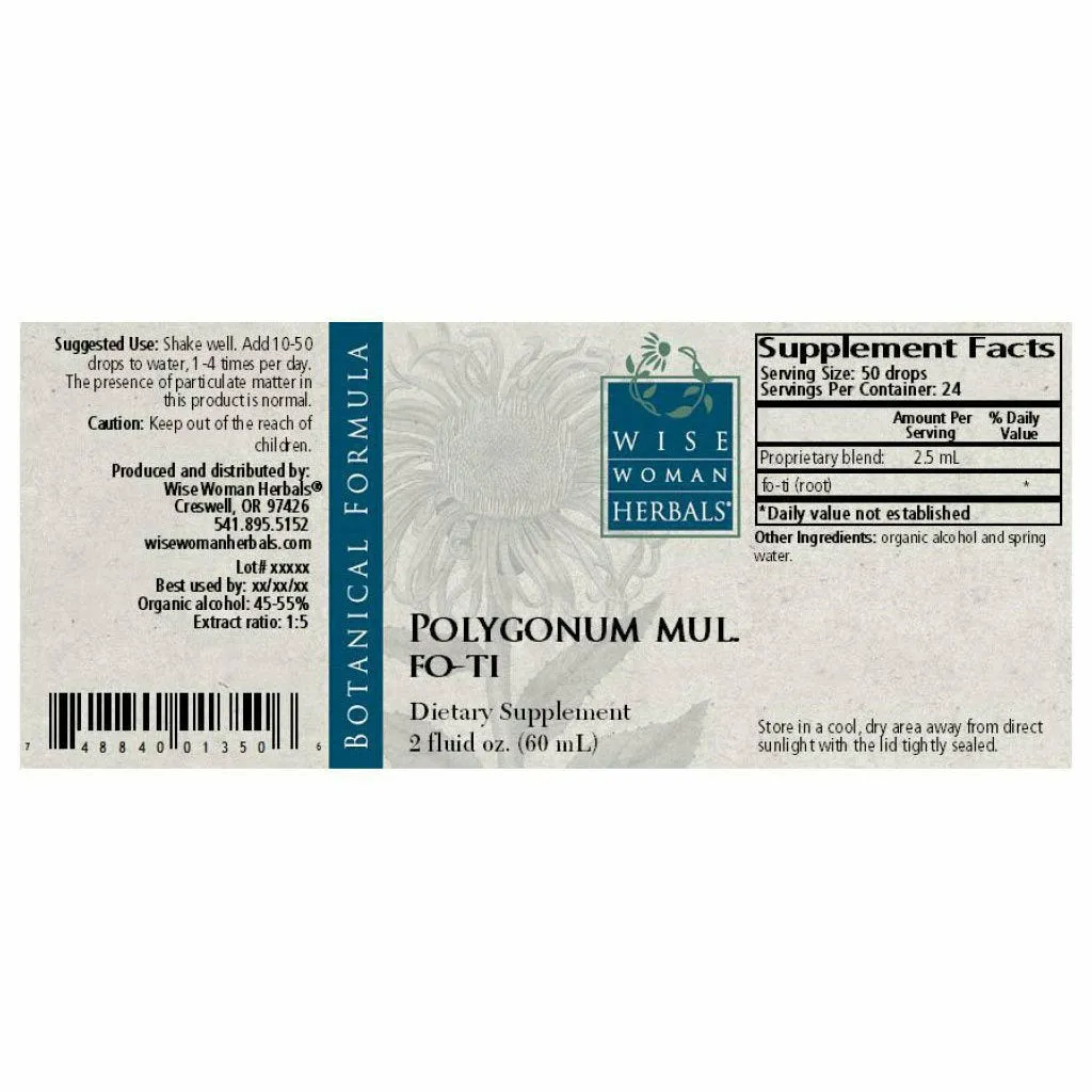 Fo-ti (Polygonum multiflorum) 2 oz by Wise Woman Herbals