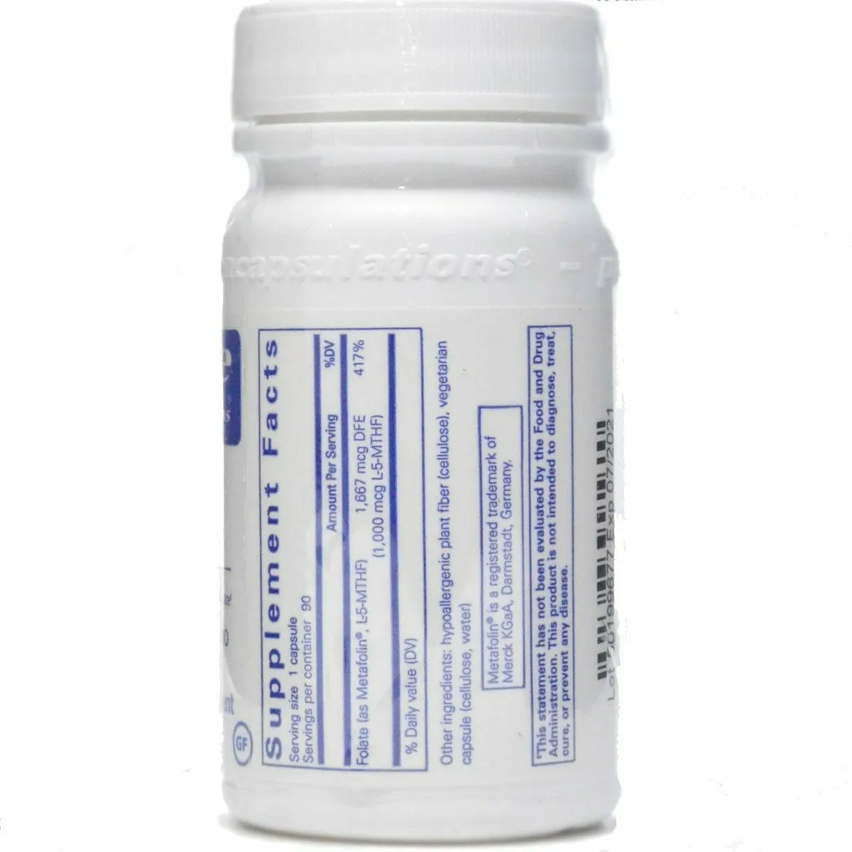 Folate 1000 90 caps by Pure Encapsulations