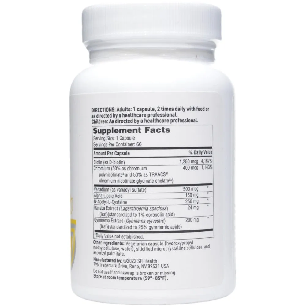 GlucoThera 60 caps By Klaire Labs/SFI Health