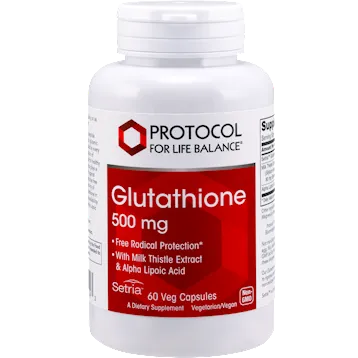 Glutathione 500 mg 60 vcaps by Protocol For Life Balance