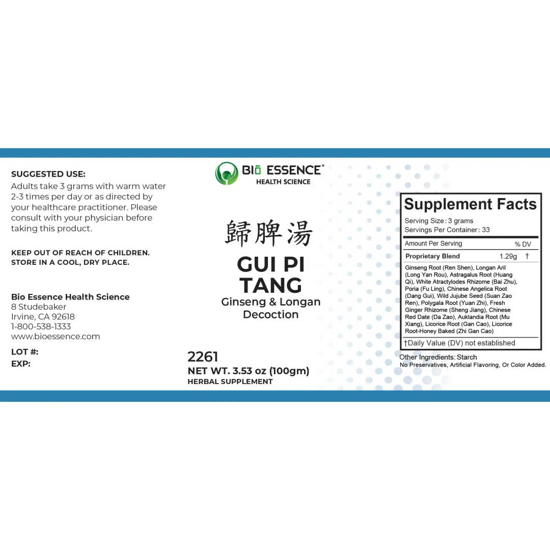 Gui Pi Tang 3.53 oz by Bio Essence Health Science