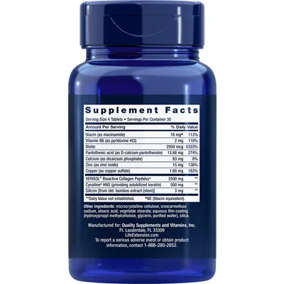Hair. Skin & Nails Collagen Plus Formula 120 tabs by Life Extension