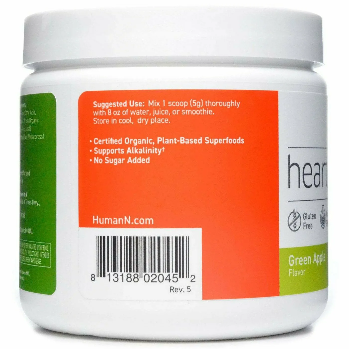 HeartGreens Green Apple 5.29 oz (30 Servings) by HumanN