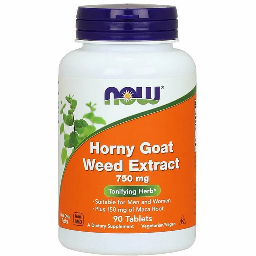 Horny Goat Weed Extract 750 mg 90 tabs by NOW