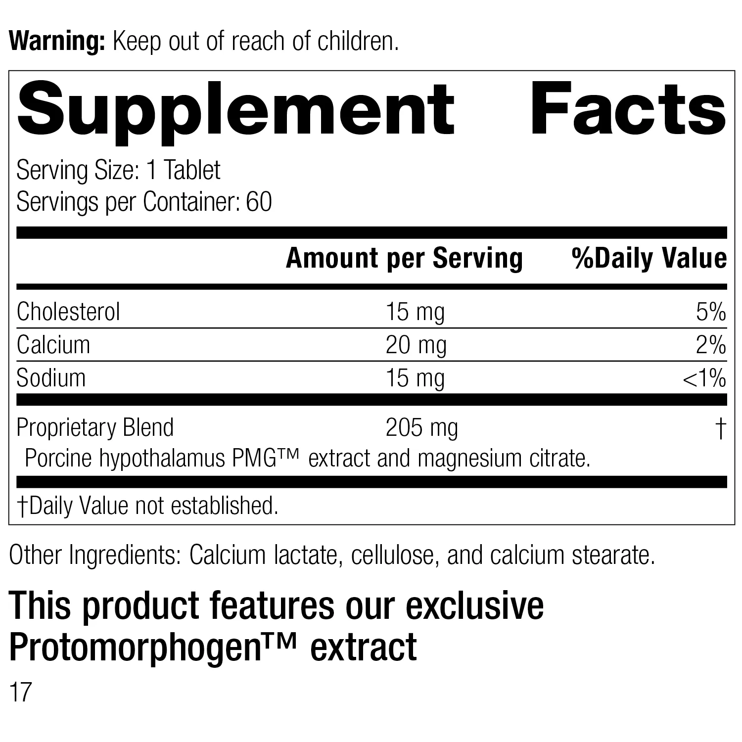 Hypothalamus PMG. 60 Tablets
