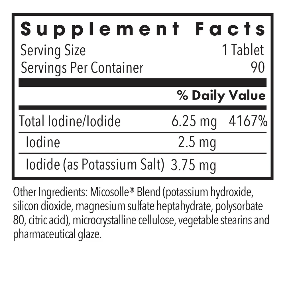 Iodoral 6.25 mg 90 tabs by Allergy Research Group (formerly Optimox)