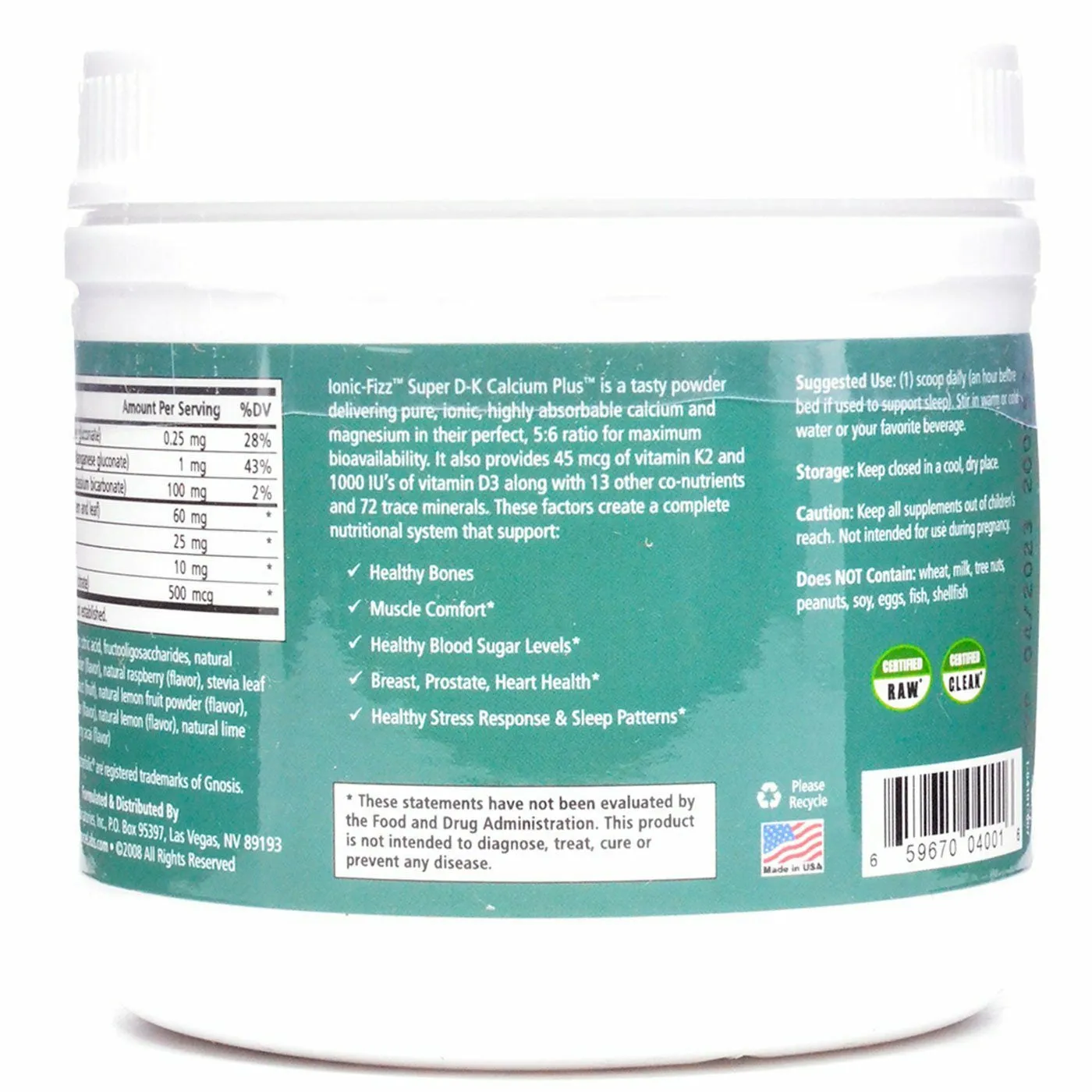 Ionic Fizz Super D-K Calcium Plus by Pure Essence