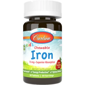 Kid's Chewable Iron 15 mg 30 tabs by Carlson Labs