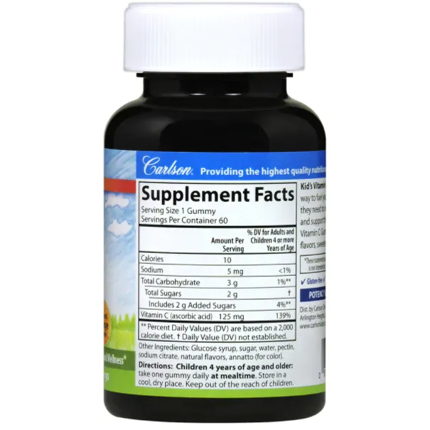 Kid's Vitamin C Gummies 125 mg 60 gummies by Carlson Labs