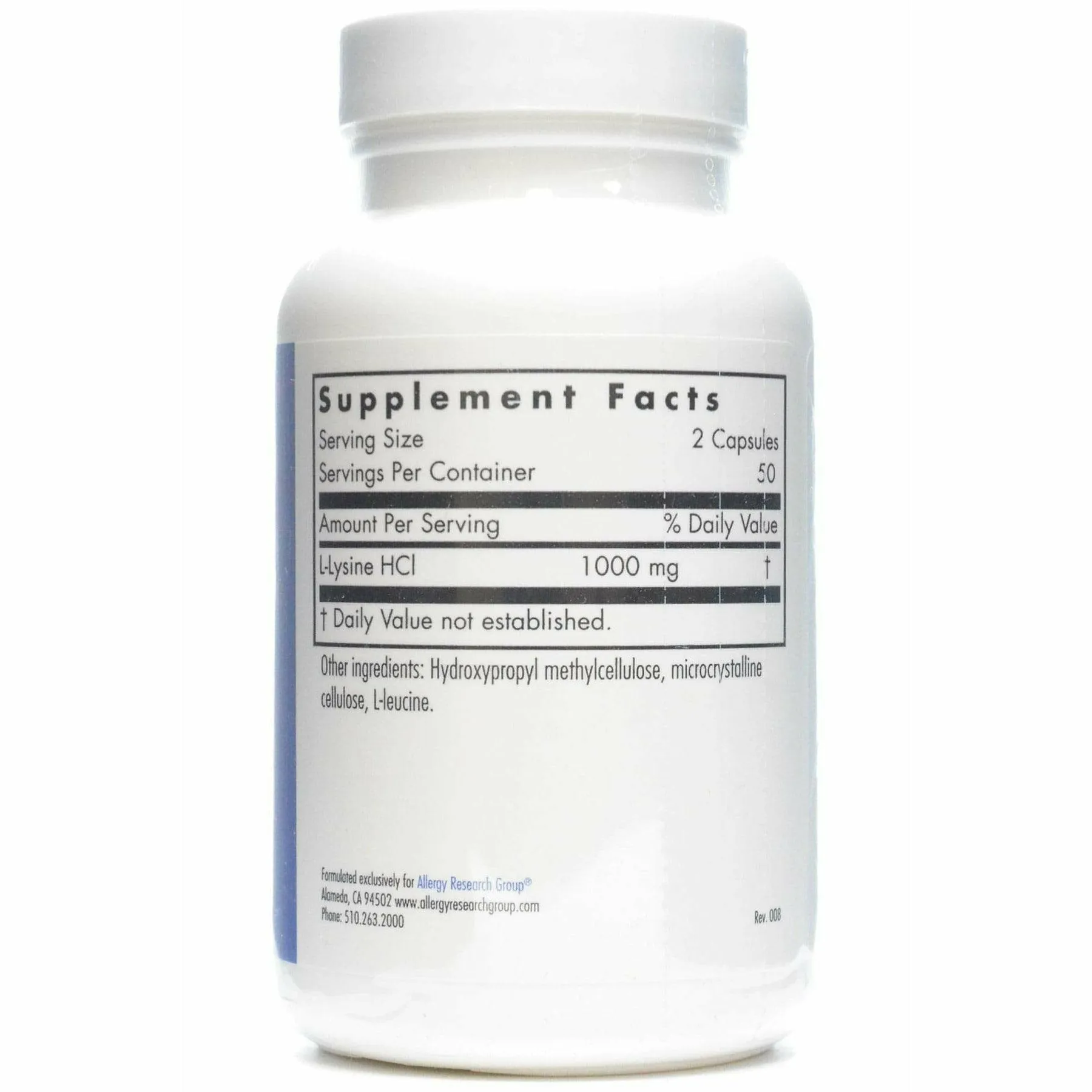 L-Lysine 500 mg 100 caps by Allergy Research Group