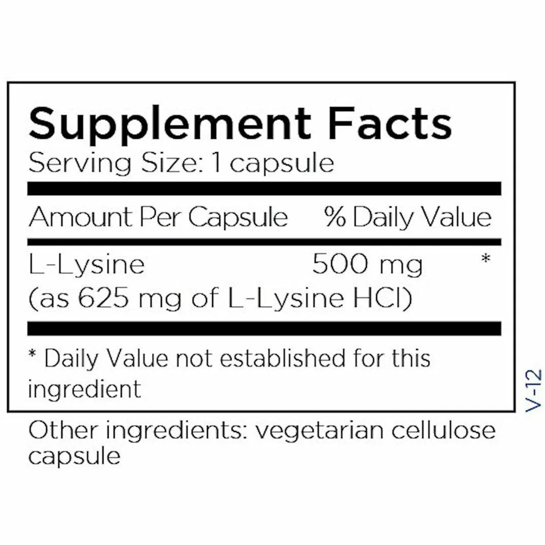 L-Lysine 500 mg 90 caps by Metabolic Maintenance
