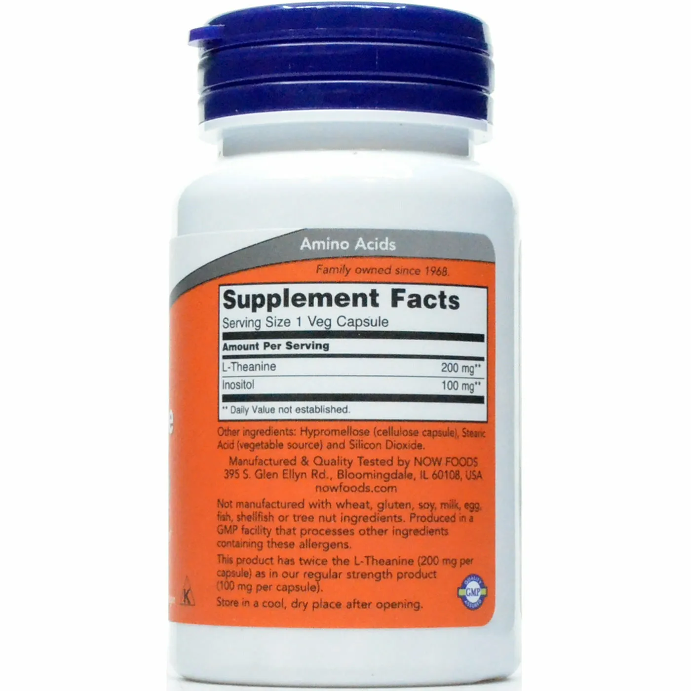 L-Theanine 200 mg 60 vcaps by NOW